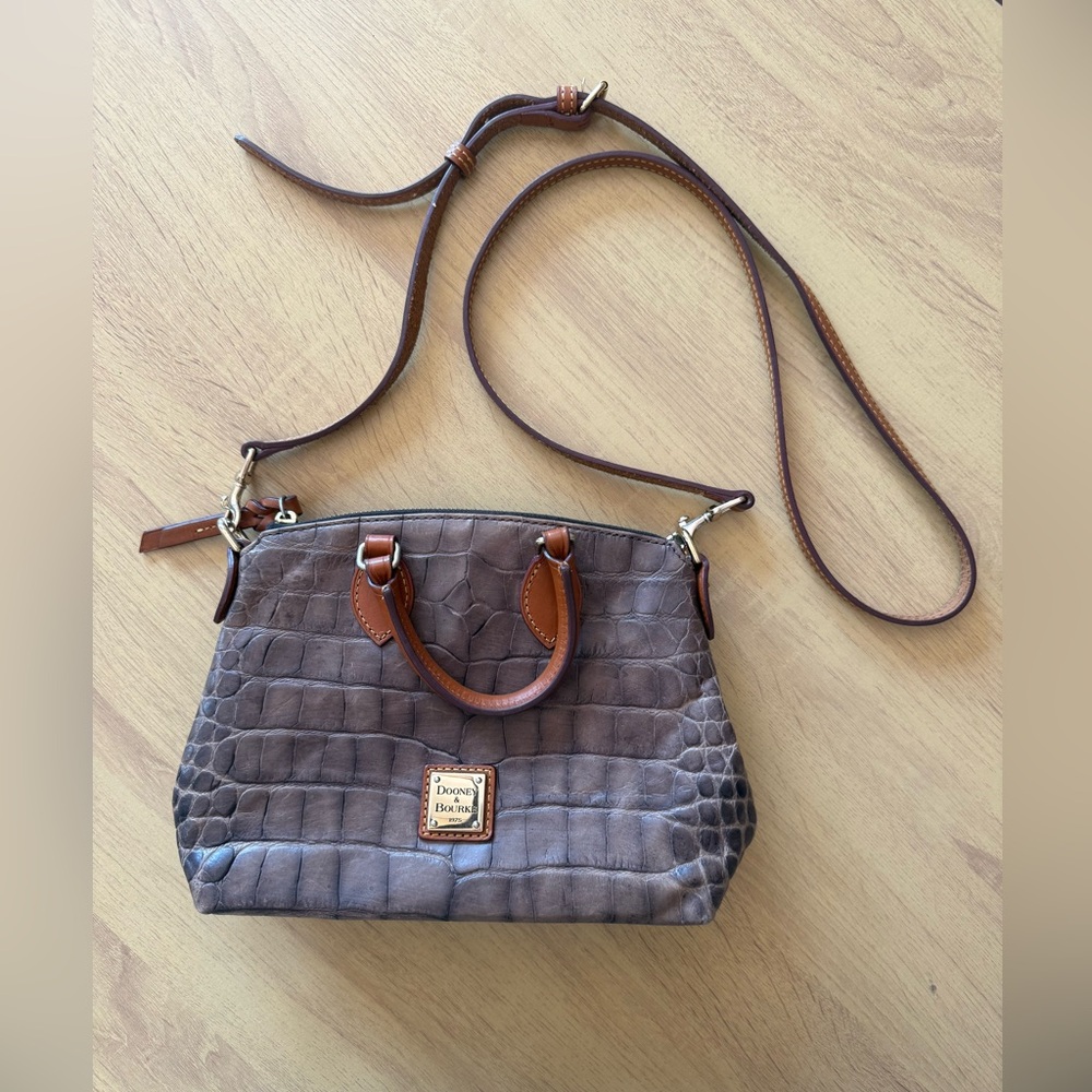 Dooney & Bourke Janine Croc-Embossed Leather Crossbody Satchel